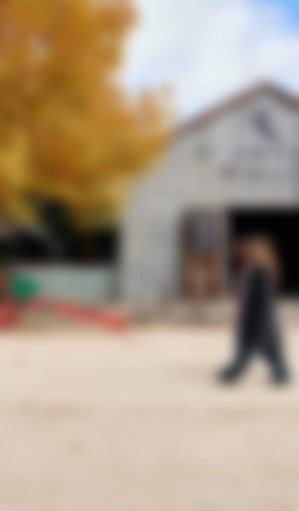 Two visitors walking through the Port of Echuca past St Annes Winery Cellar Door