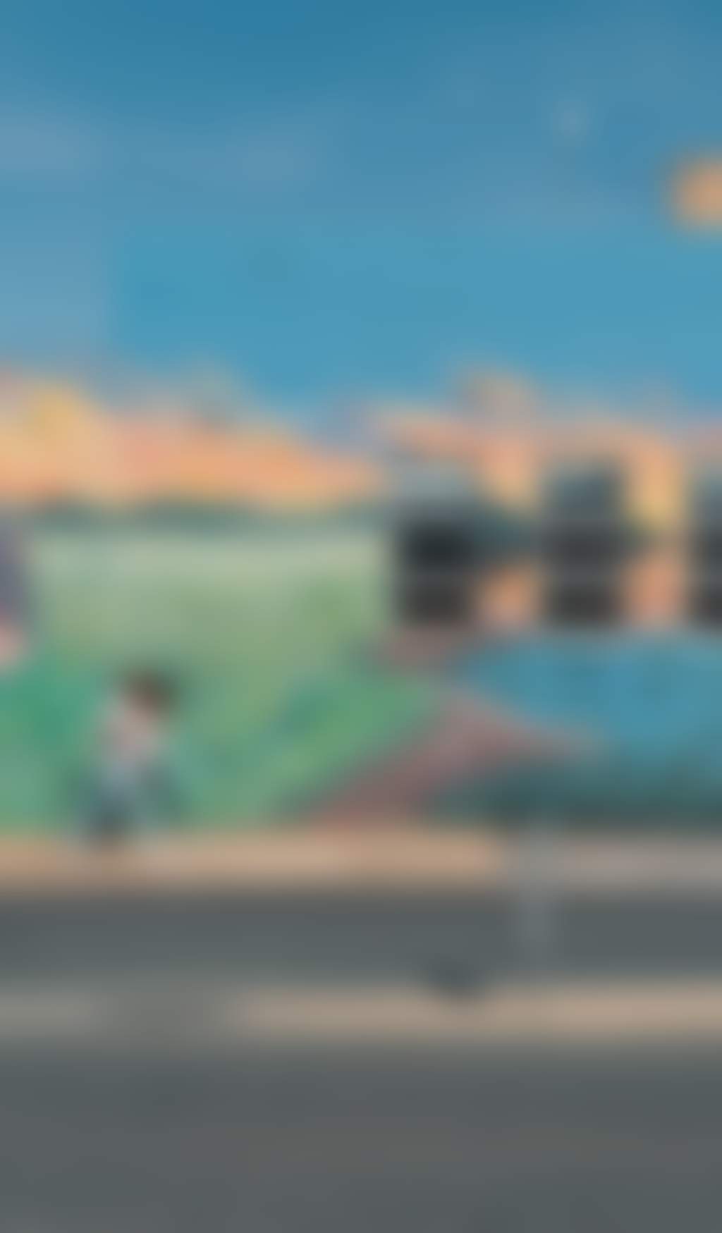 Resized couple walking along colourful mural in Kyabram