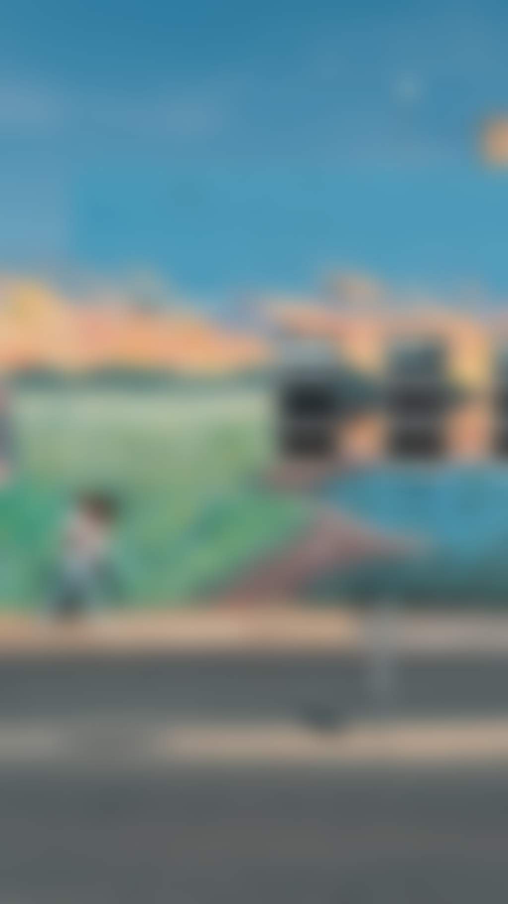 Resized couple walking along colourful mural in Kyabram